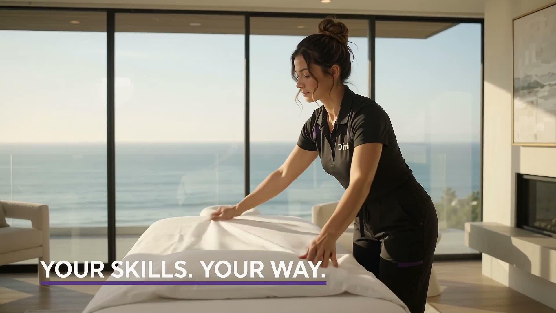 Massage therapist in the supplied Dint+ recruitment film